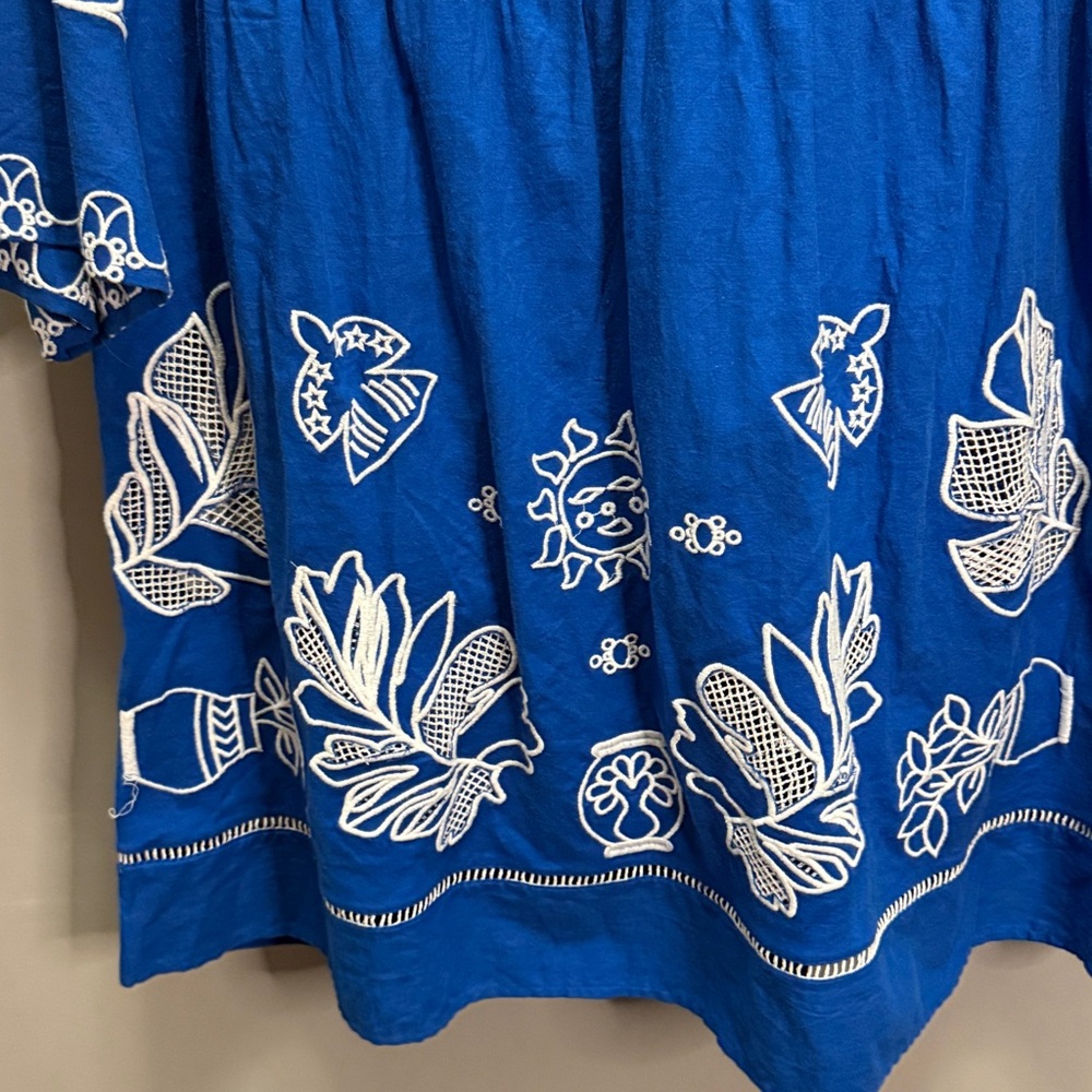 NWT Johnny Was Oversized Jade Barbara Mini Dress in Baleine Blue M - Picture 7 of 9